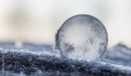 Frozen soap bubble