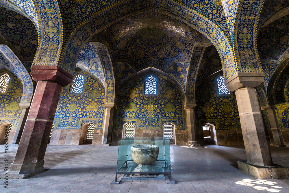 Interior of Shah Mosque also called Imam mosque in Isfahan city, Iran