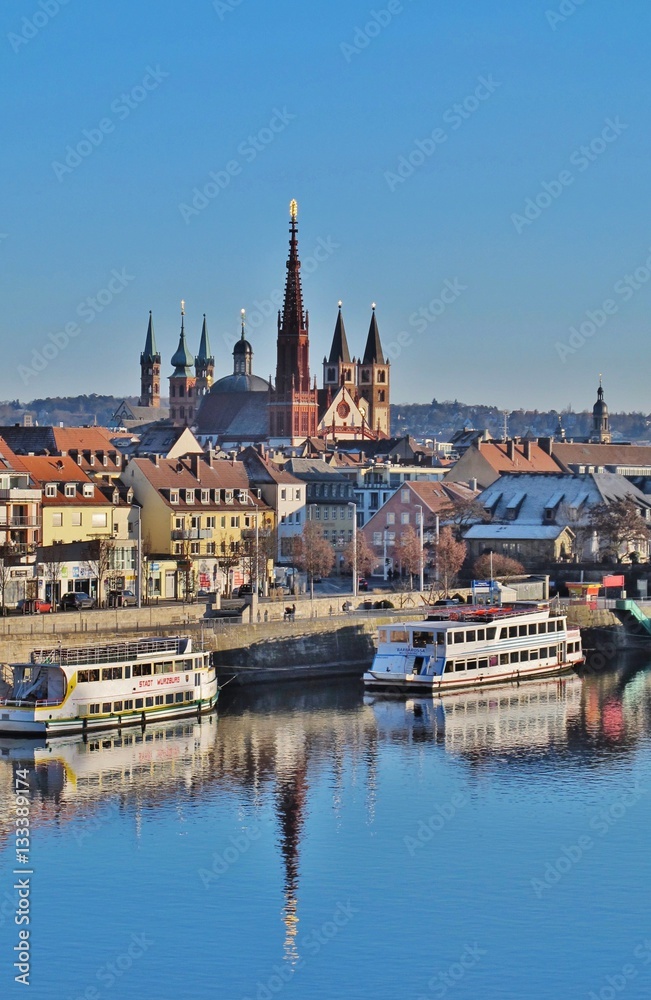 Obraz premium Würzburg, Main, Altstadt, Dom