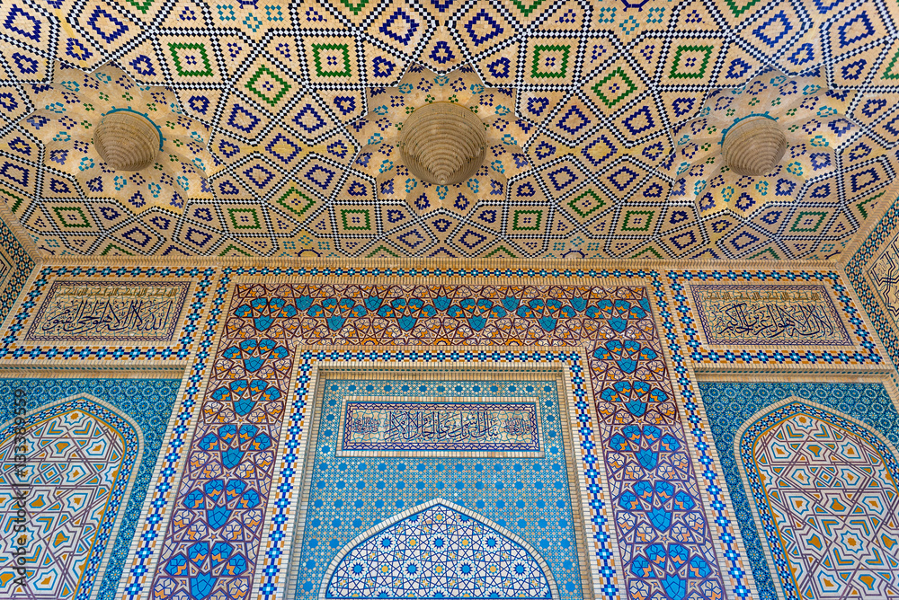 Part of Shah Cheragh Mosque and mausoleum, Ahmadi square in Shiraz city in Iran