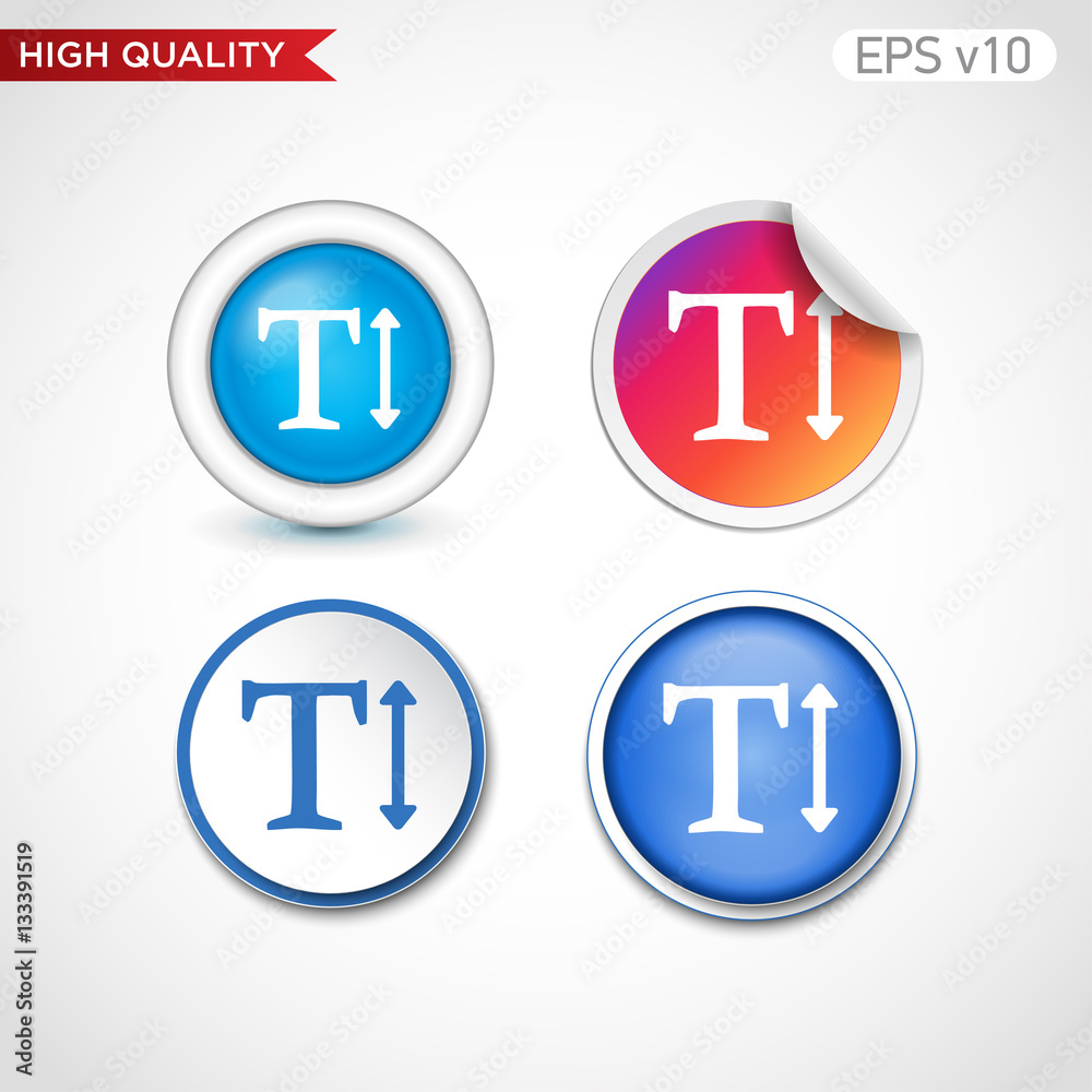 Obraz premium Colored icon or button of font align symbol with background