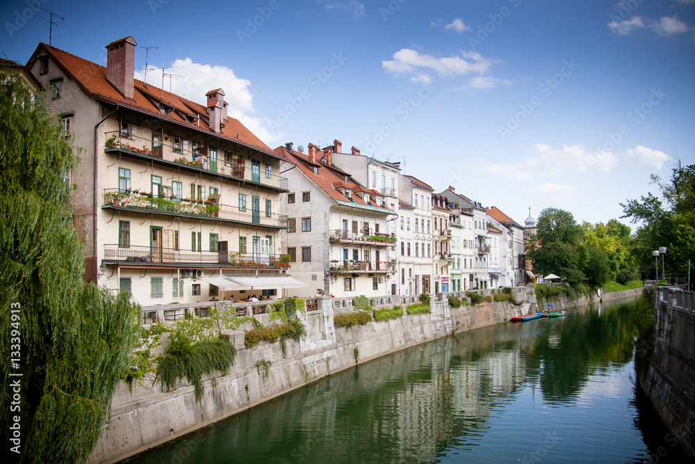 Naklejka premium Ljubljana River View