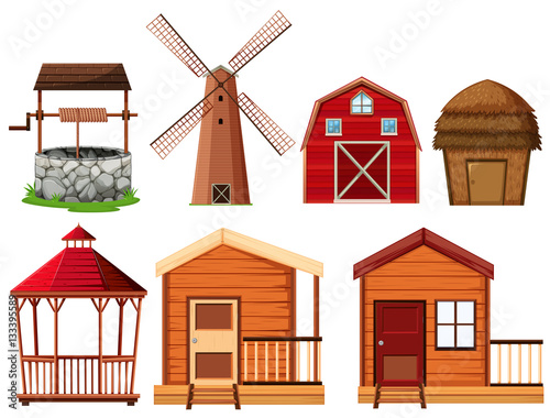 Farm elements with many buildings