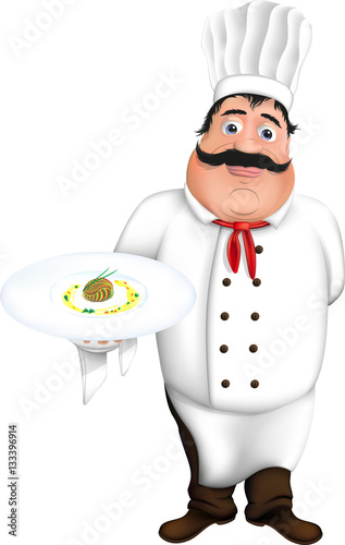 Chef, takes ratatouille sauce restaurant plate