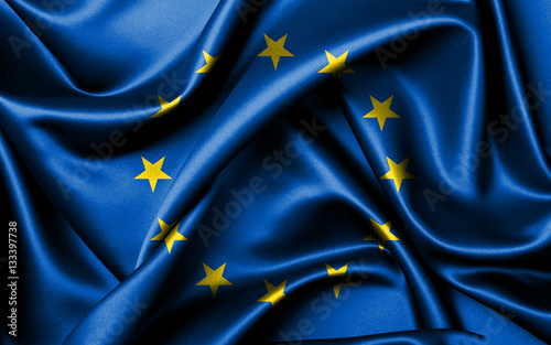 Waving European union flag. photo