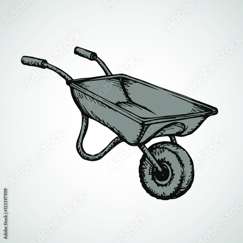 Wheelbarrow. Vector drawing