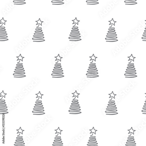 Christmas trees pattern. Vector illustration