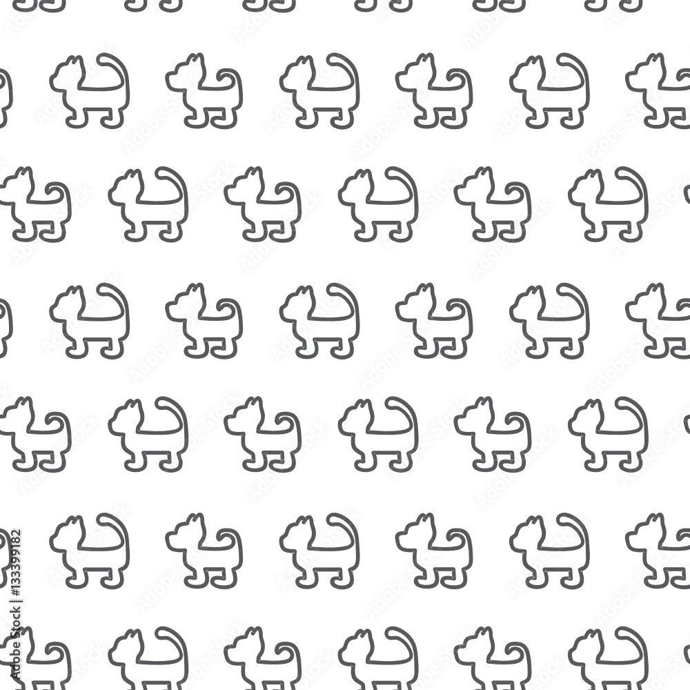 Seamless vector pattern with pets