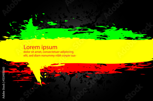 Abstract grunge painted scratched texture background . EPS10 vector illustration reggae colors green, yellow, red
