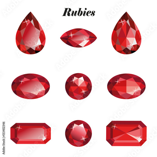 Rubies set isolated
