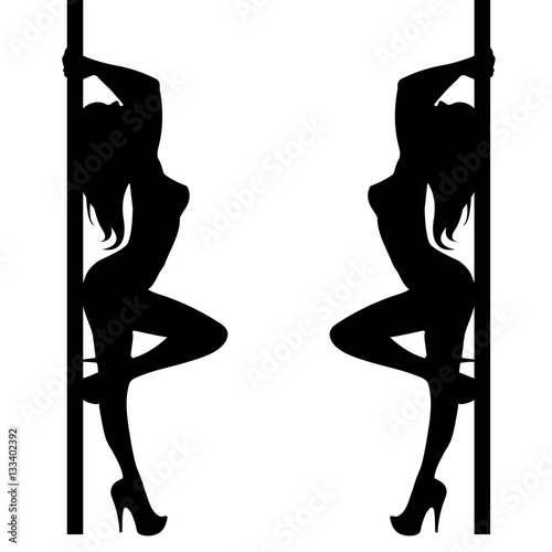 pole girl illustration dancer strip vector stripper silhouette sexy club