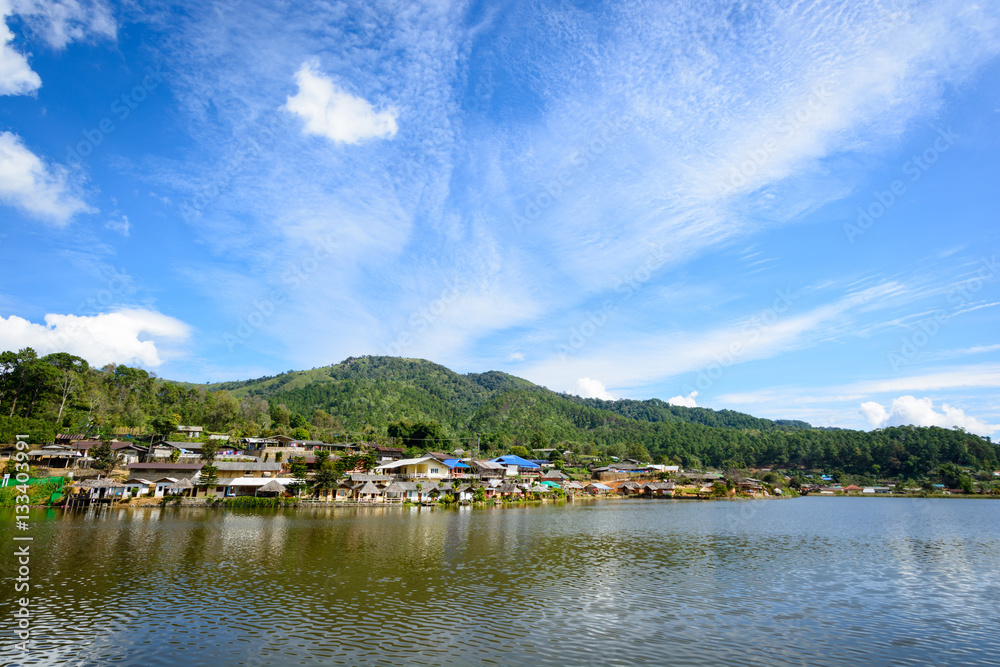 Riverside view at Rak Thai Village, Mae hong son, Thailand