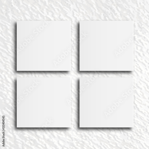 Four vector canvas mockup isolated on white factured background