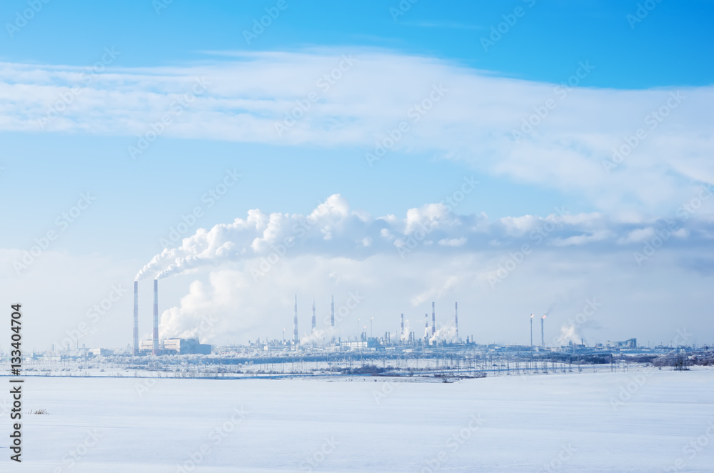 gas processing plant, winter