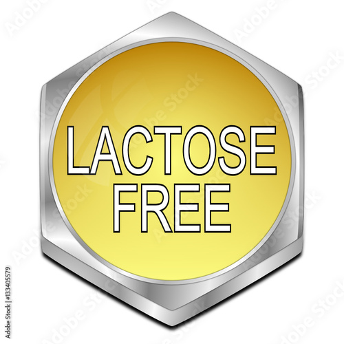 Lactose free Button - 3D illustration