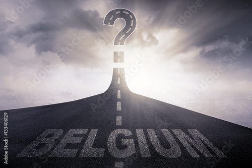 Belgium word on the road question mark