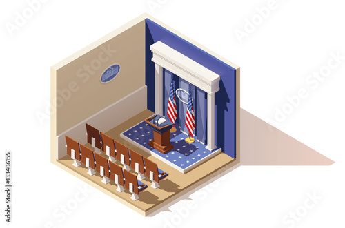 Vector isometric White House briefing room