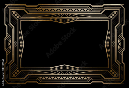 Rectangular brass retro frame, art deco style of 1920s. 3:2 proportions.