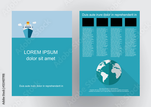Vector brochure cruise ship, travel agency. flat design backgrou