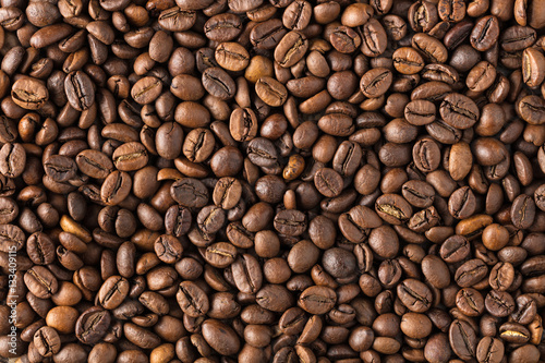texture of roasted coffee in beans