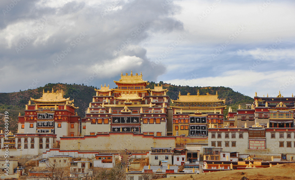 Tibetan monastery. Shangri-la. China.