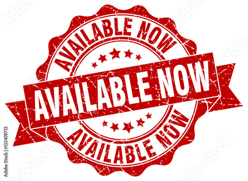 available now stamp. sign. seal