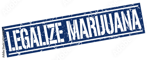 legalize marijuana square grunge stamp
