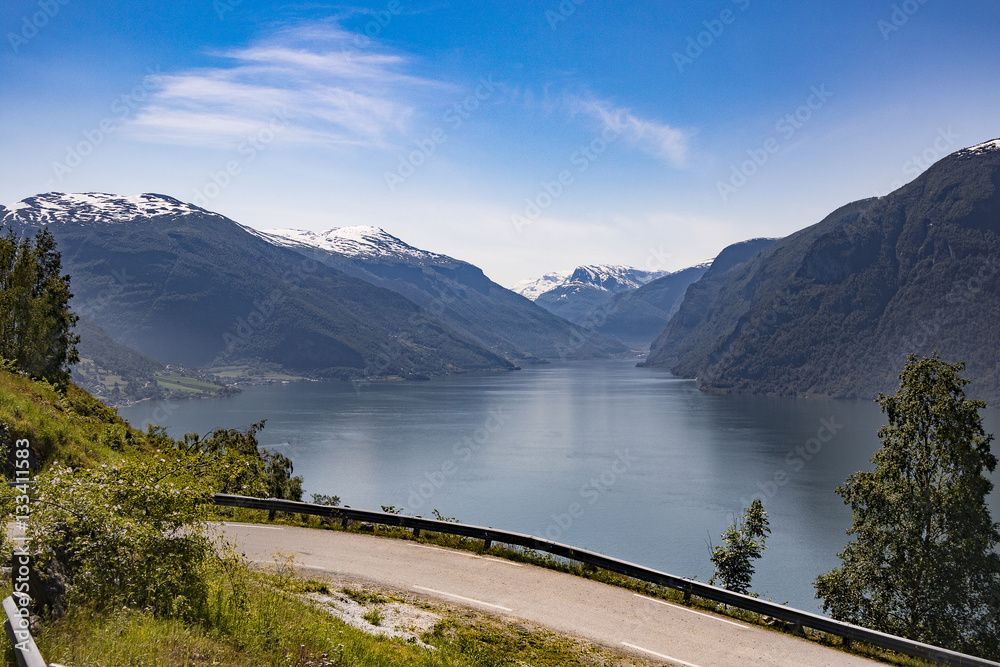 Fototapeta premium Aurland in Sogn and Fjordane Norway