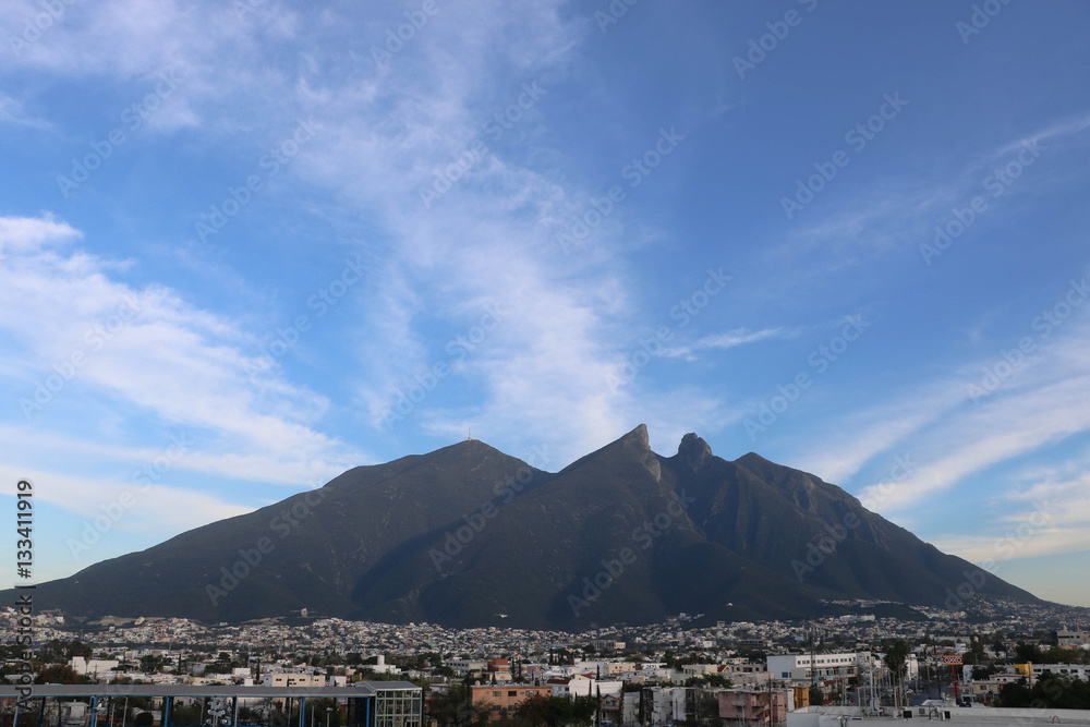 Naklejka premium An iconic mountain in Monterrey Mexico