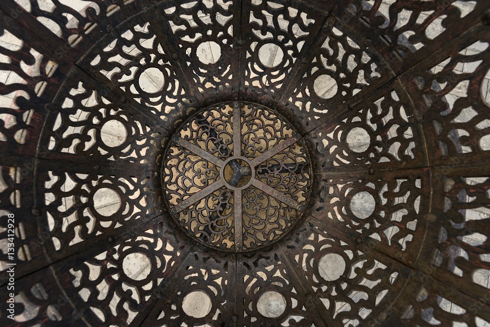 Decorated ornate steel as background