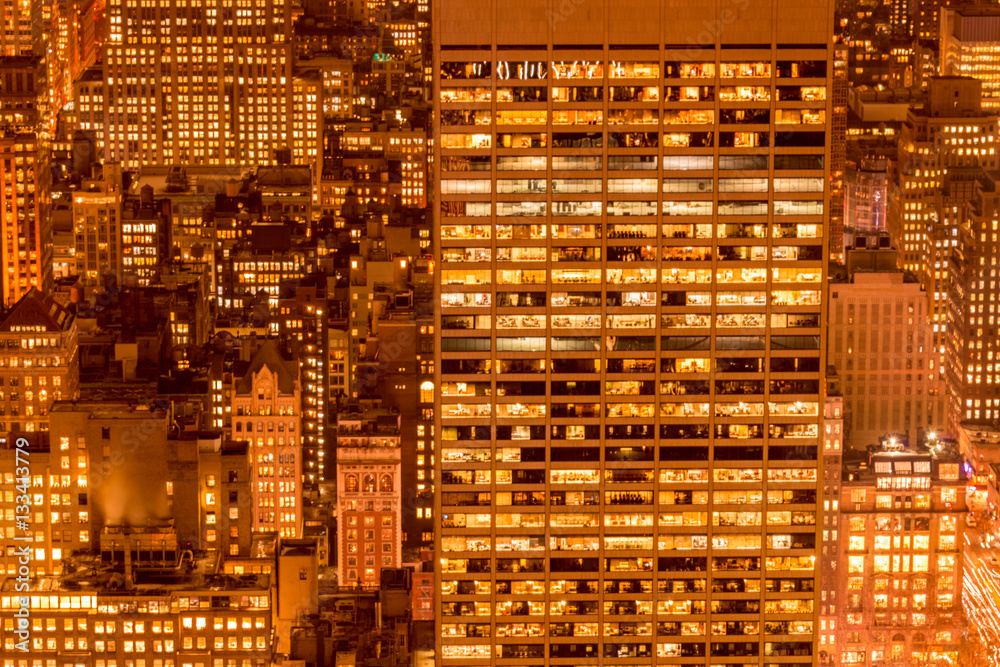 Night view of New York Manhattan during sunset Night view of New York Manhattan during sunset