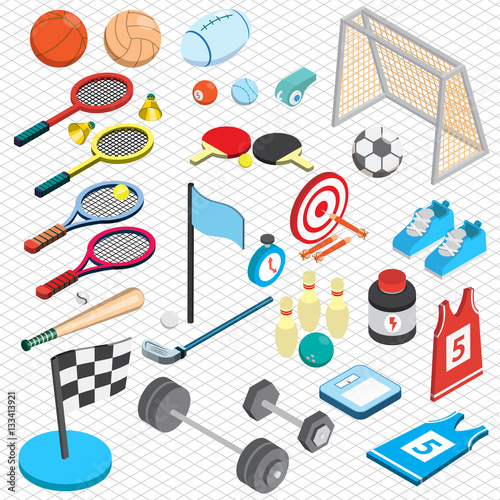 illustration of info graphic sport concept in isometric 3d graphic