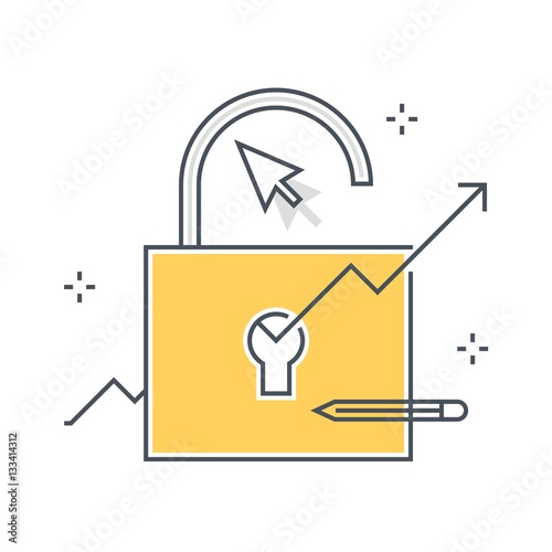 Color line, growth hacking illustration concept illustration, ic