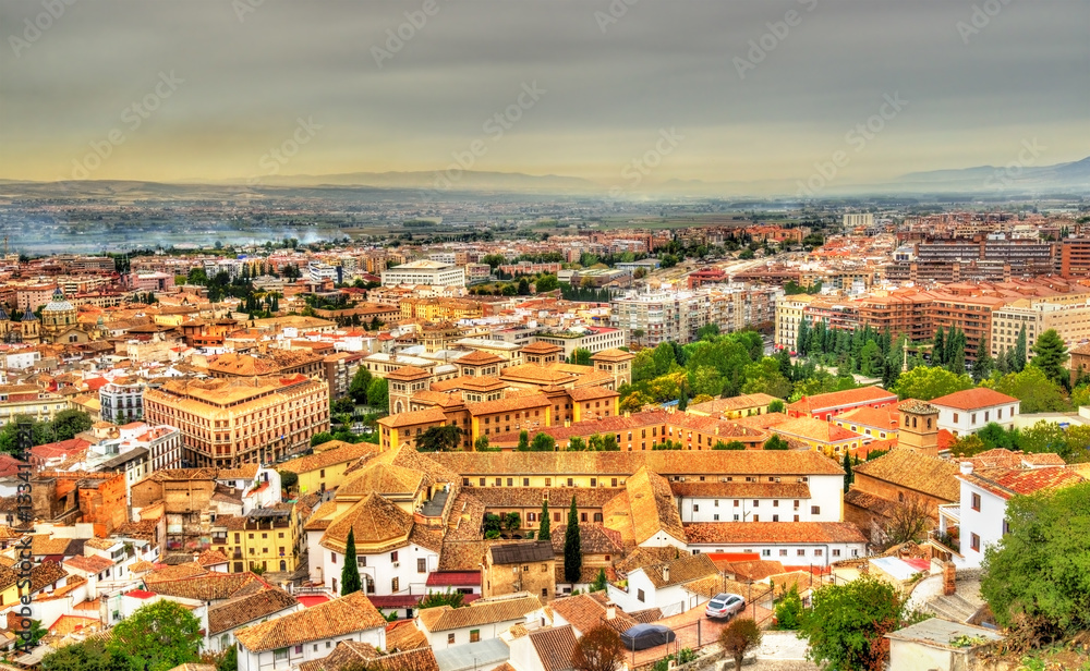 Panorama of Granada in Spain