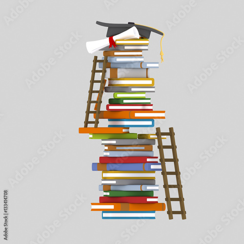 Books tower and ladders.
Easy combine! Custom 3d illustration contact me! photo