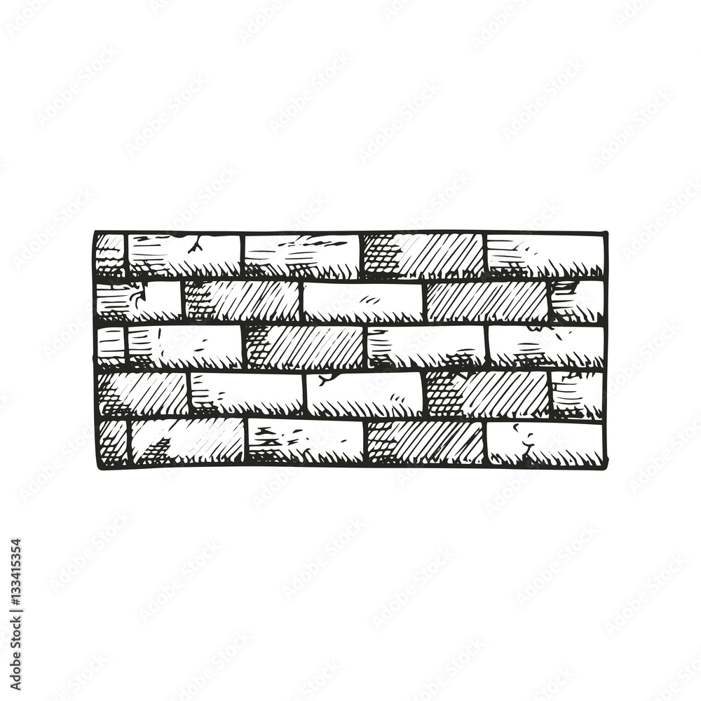brick wall sketch. vector illustration Stock Vector Adobe Stock