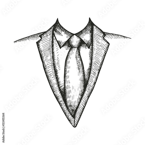 jacket shirt and tie sketch. vector illustration