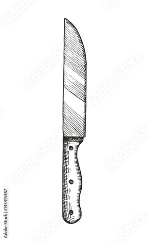 knife kitchen sketch. vector illustration