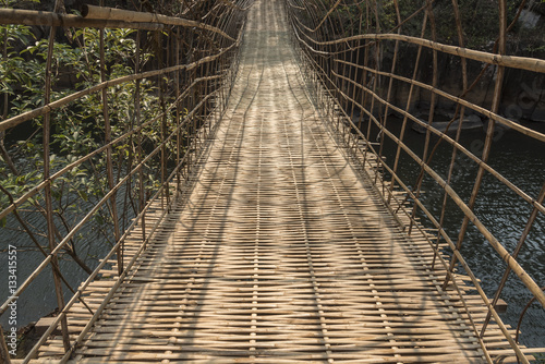 Fototapeta Naklejka Na Ścianę i Meble -  bamboo bridge in Laos