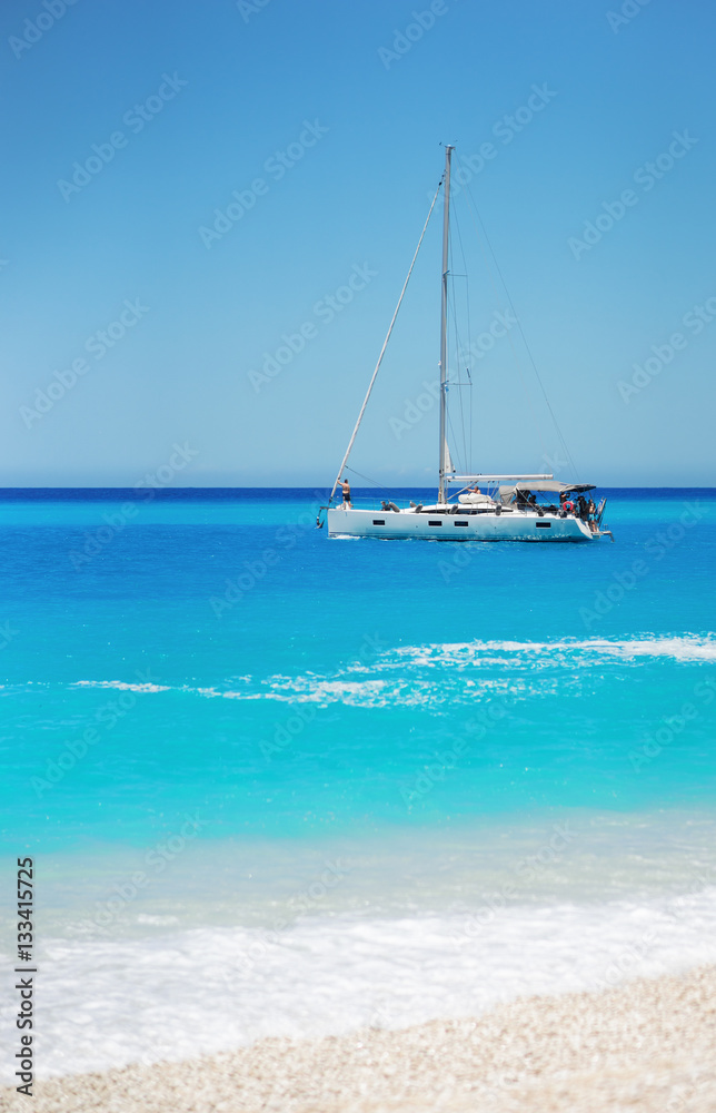 Sailing ship luxury yacht in the Sea.