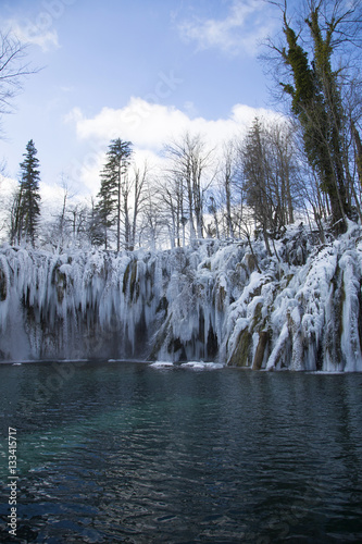 Plitvice lakes - national park in Croatia  winter edition