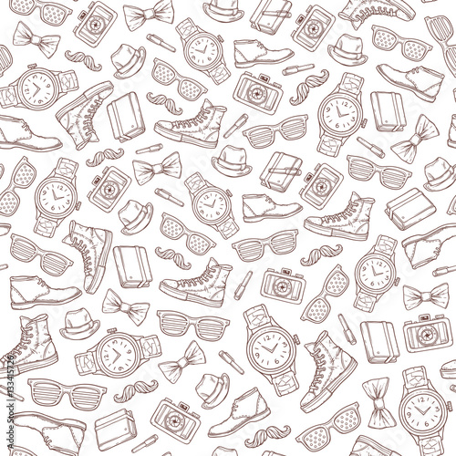 Vector hipster seamless pattern.