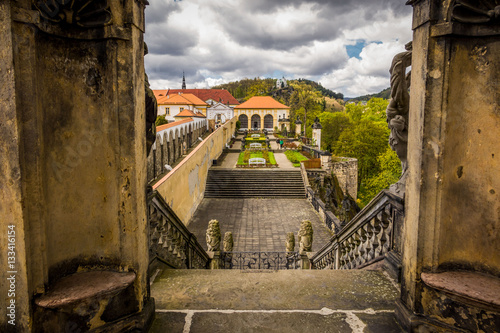 View of Rose garden in Decin, Czech Republic photo