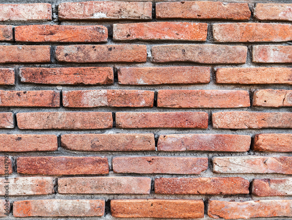 Obraz premium Old red brick wall, seamless background texture