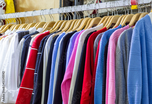 Wallpaper Mural Women colorful blouse in row for sale at the department stores Torontodigital.ca