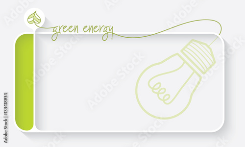 White text box for your text and theme of green energy