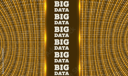 Futuristic vector backdrop and binary code and the words big dat