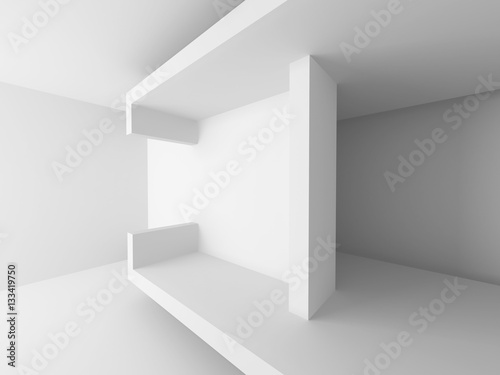 Fototapeta Naklejka Na Ścianę i Meble -  White Architecture Construction Modern Interior Background