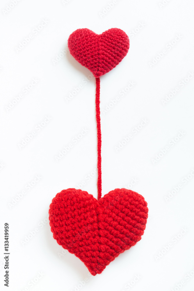 Joined hearts on white background. Valentine's Day. Symbol of love. Joined hearts on white background. Valentine's Day. Symbol of love.