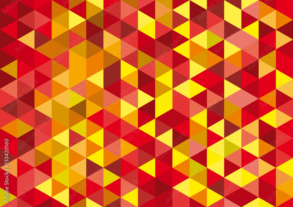 Vector geometric background, mosaic of triangles and cubes in re